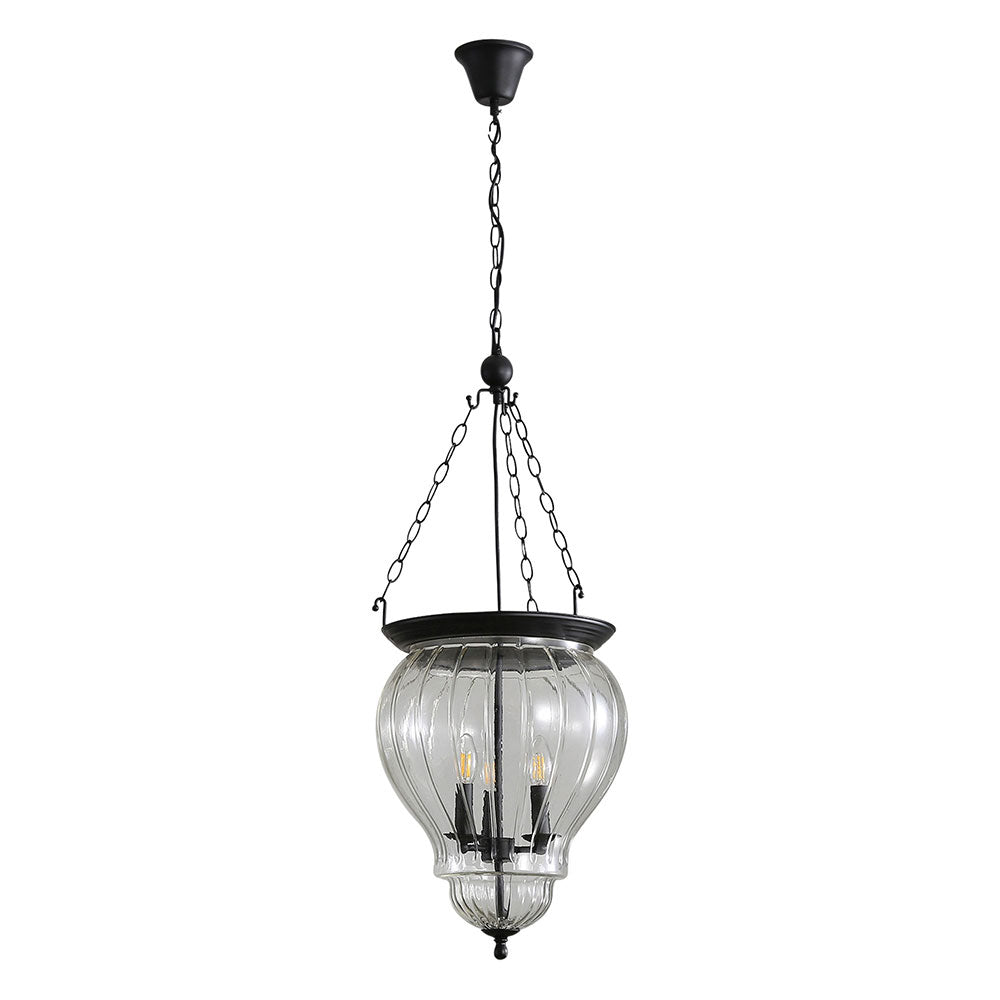 Newham Traditional Glass Pendant Black - OL65623BK