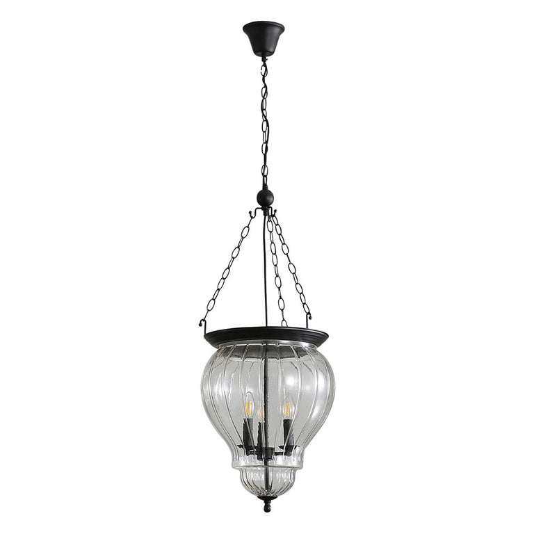 Newham Traditional Glass Pendant Black - OL65623BK