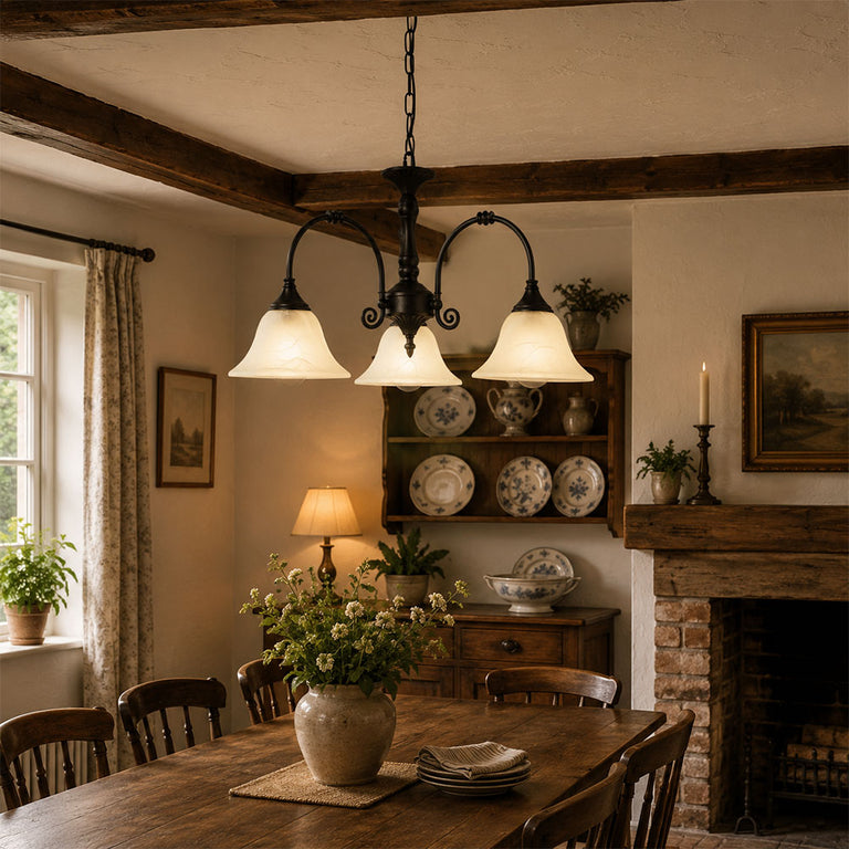 Woodgate Classic 3 light Pendant Black - OL65673BK