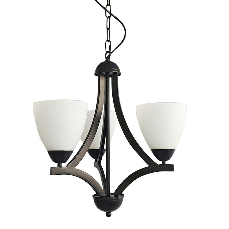 Roxby 3 Light Traditional Metal Pendant Black - OL65823BK