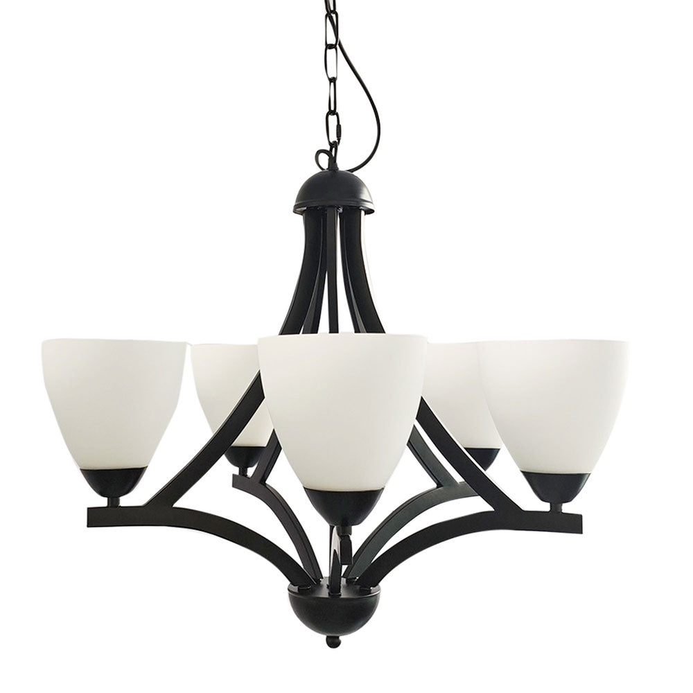 Roxby 5 Light Traditional Metal Pendant Black - OL65825BK