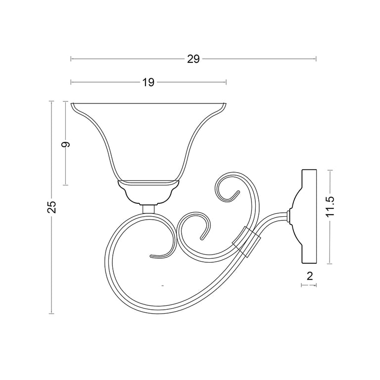 Gaston II Wall Light Black - OL65901BK