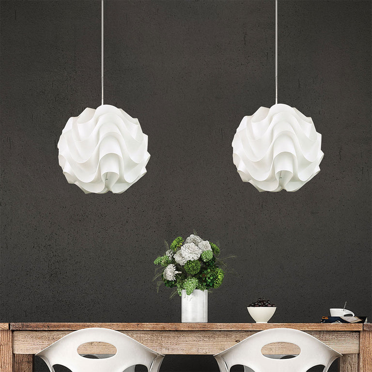 Chic 33 Acrylic Retro Pendant White - OL67393WH