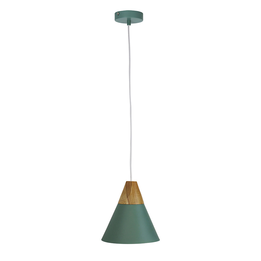 Trigo 1 Light Pendant Matt Green - OL67721GN