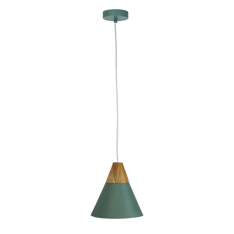 Trigo 1 Light Pendant Matt Green - OL67721GN