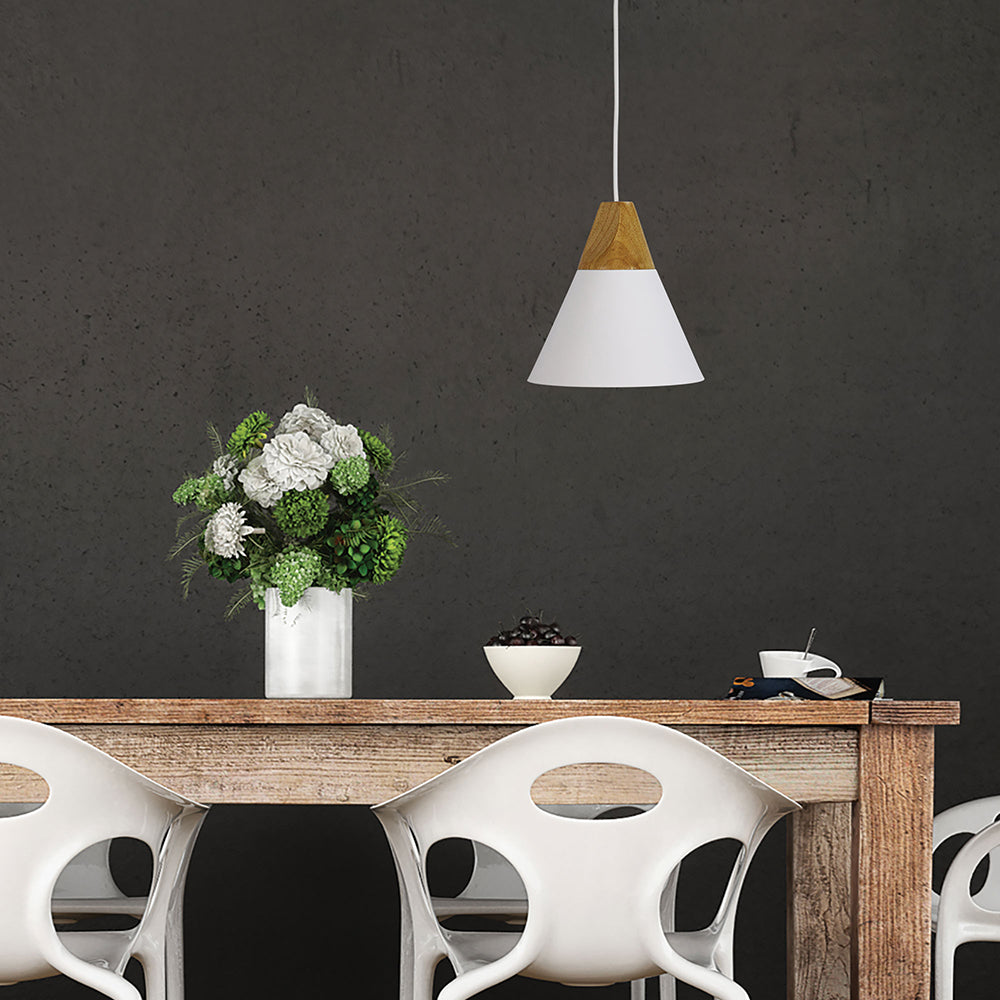 Trigo 1 Light Pendant Matt White - OL67721WH