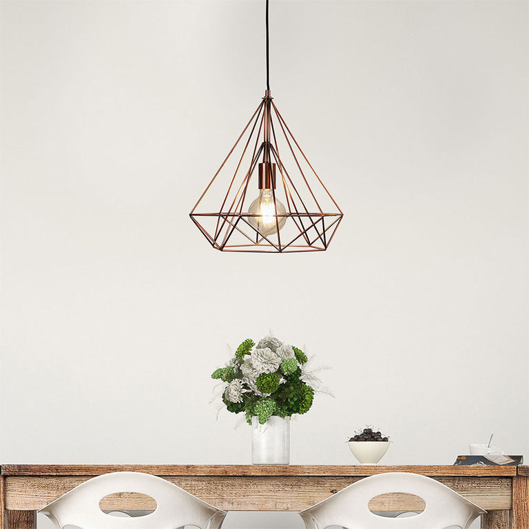 Lenox Geometric Cage Pendant Antique Copper - OL67761AC