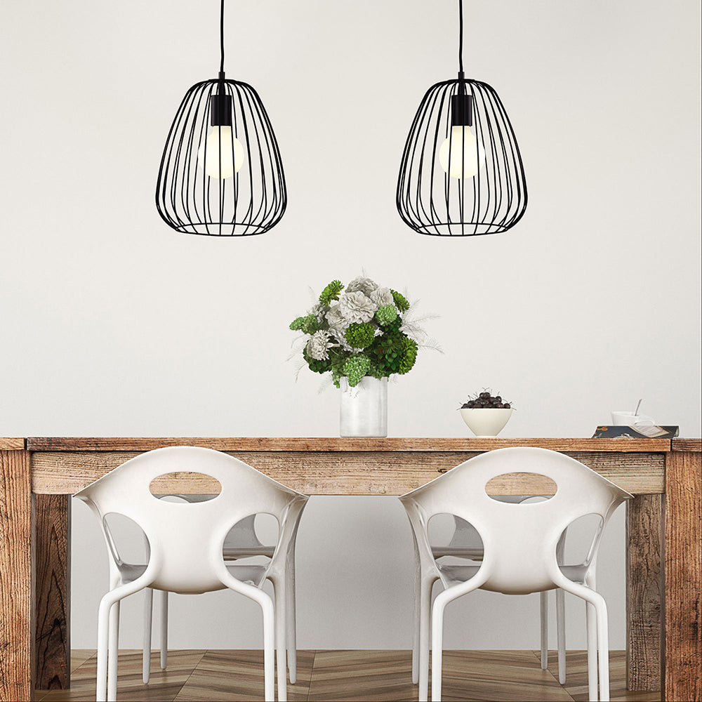 Pera.27 Metal Wire Pendant Black - OL68778/27BK