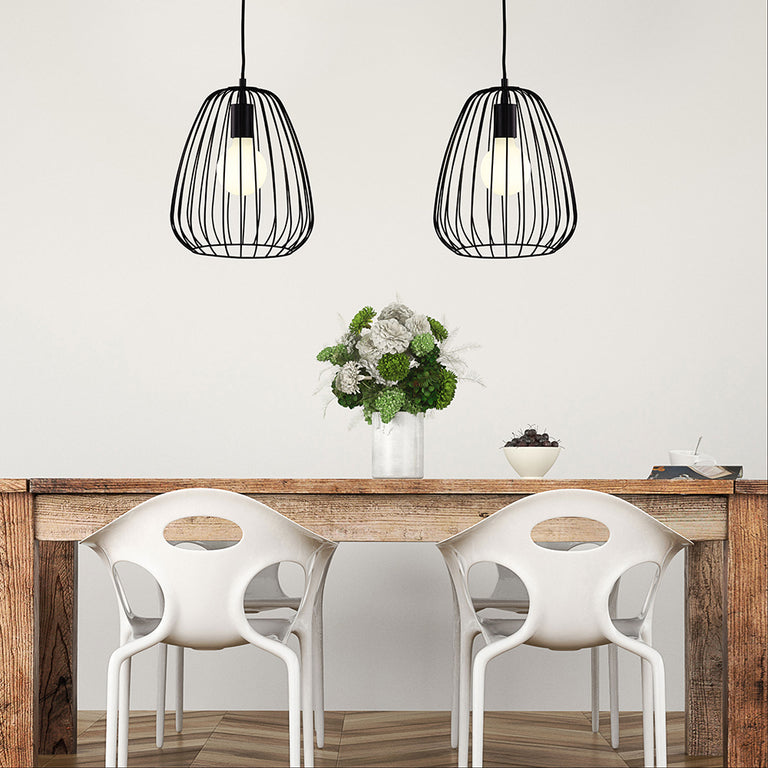 Pera.27 Metal Wire Pendant Black - OL68778/27BK