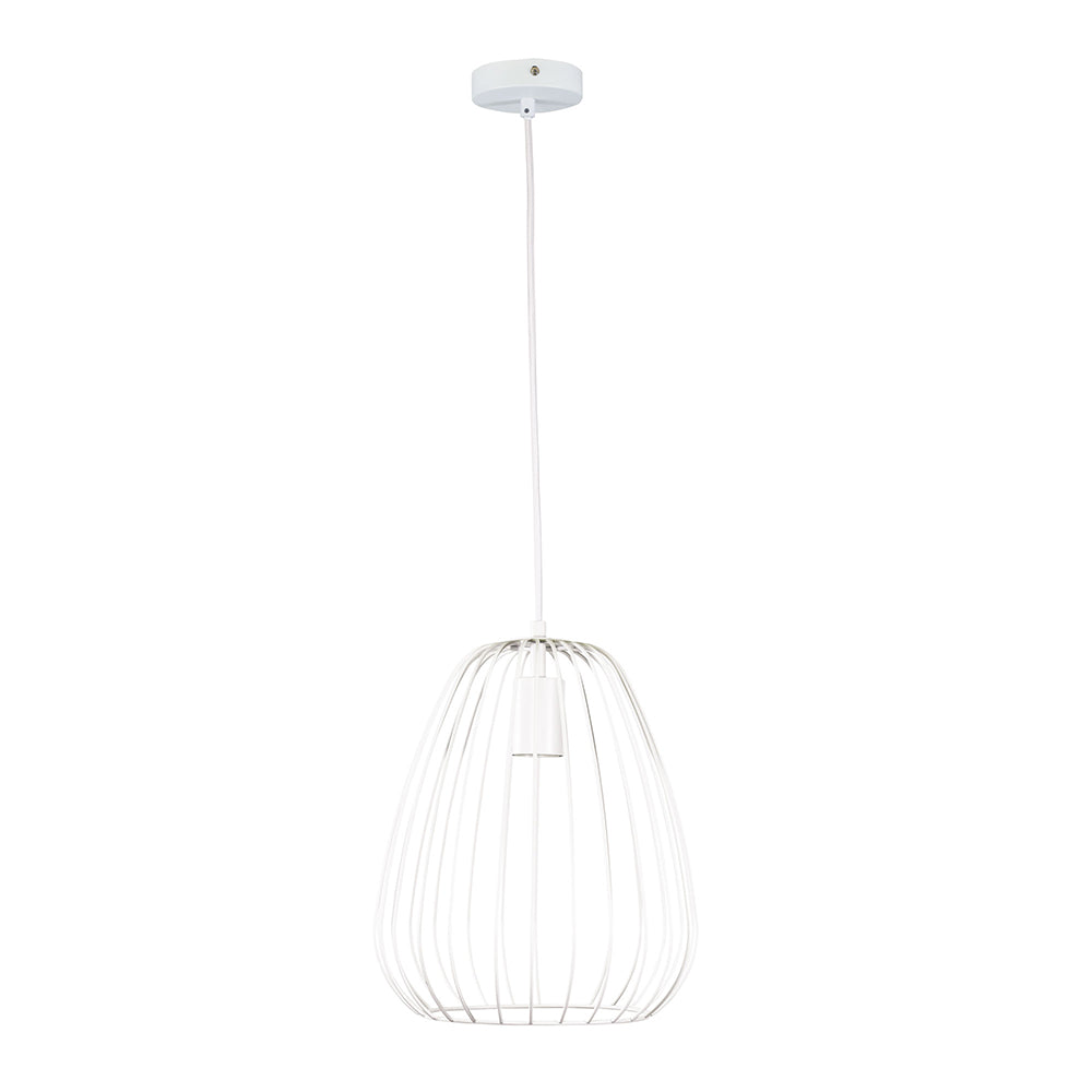 Pera.27 Metal Wire Pendant White - OL68778/27WH