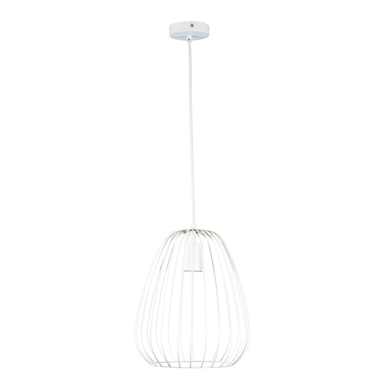 Pera.27 Metal Wire Pendant White - OL68778/27WH