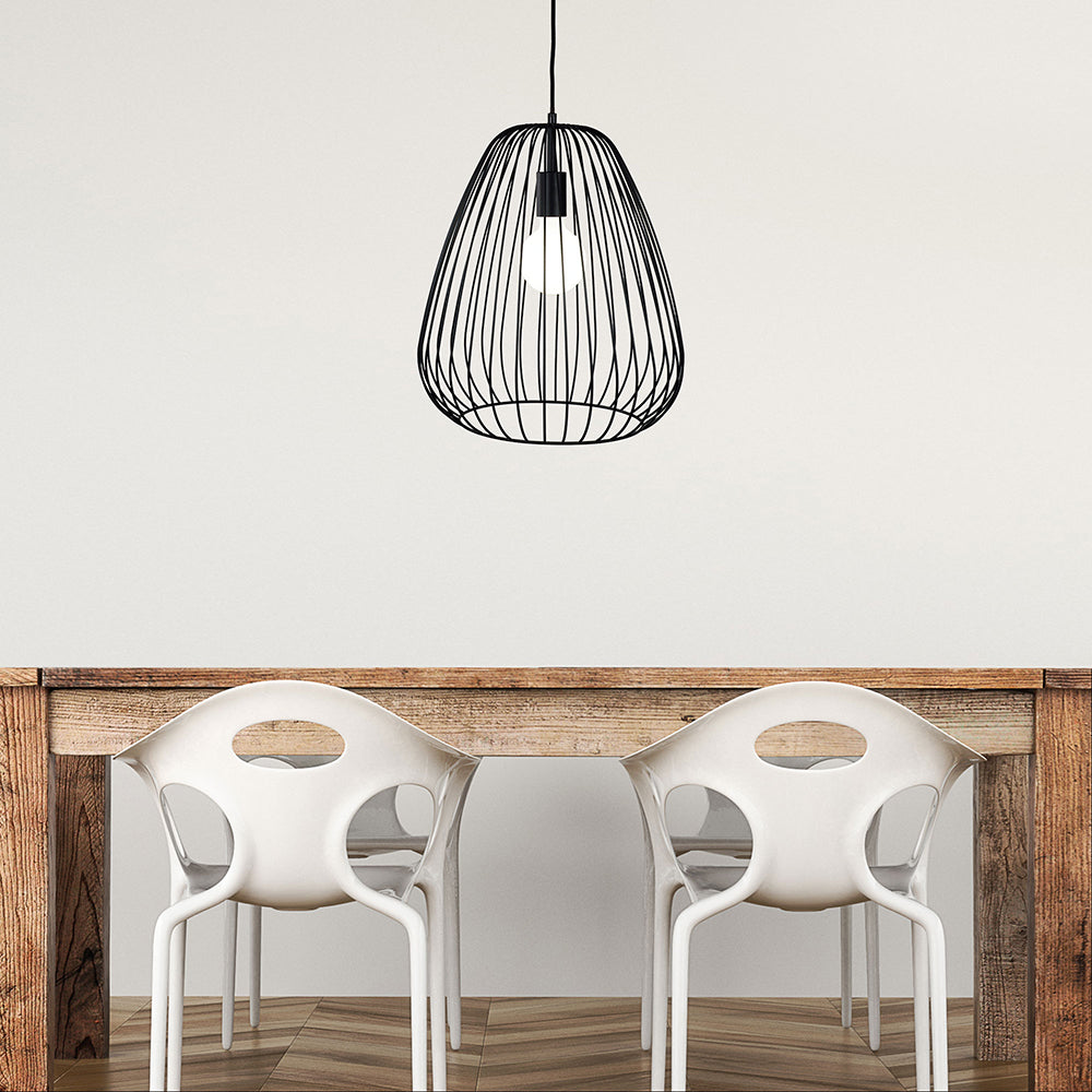 Pera.38 Metal Wire Pendant Black - OL68778/38BK
