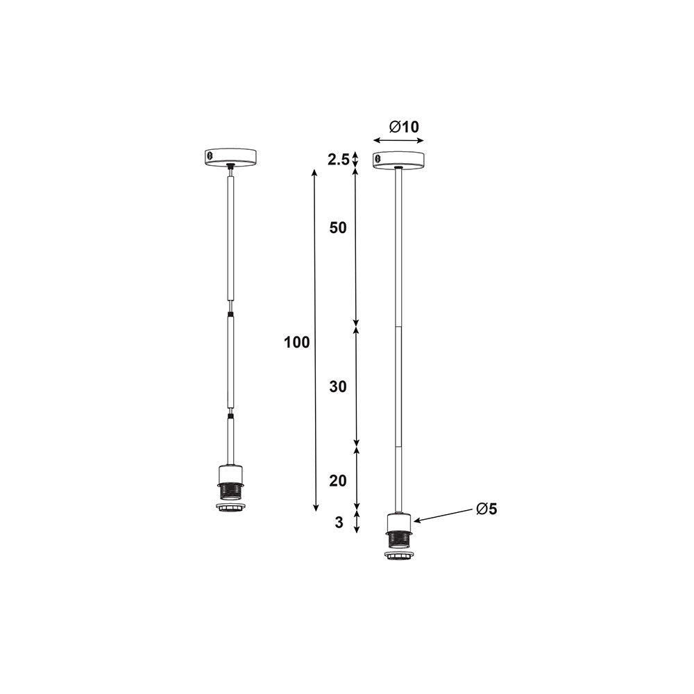 Parti E27 Single Rod Suspension Black - OL69251BK