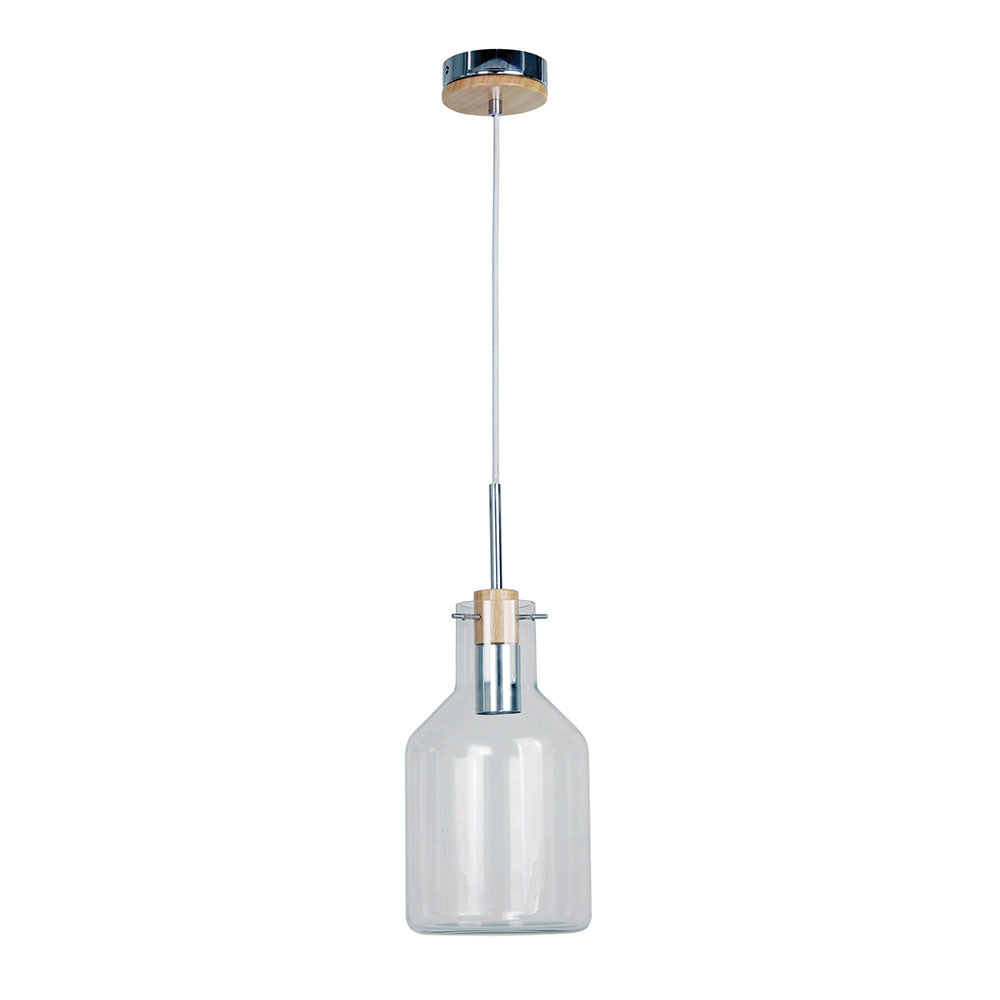 Holbeck.17 Scandinavian Glass Pendant Chrome - OL69291/17CL