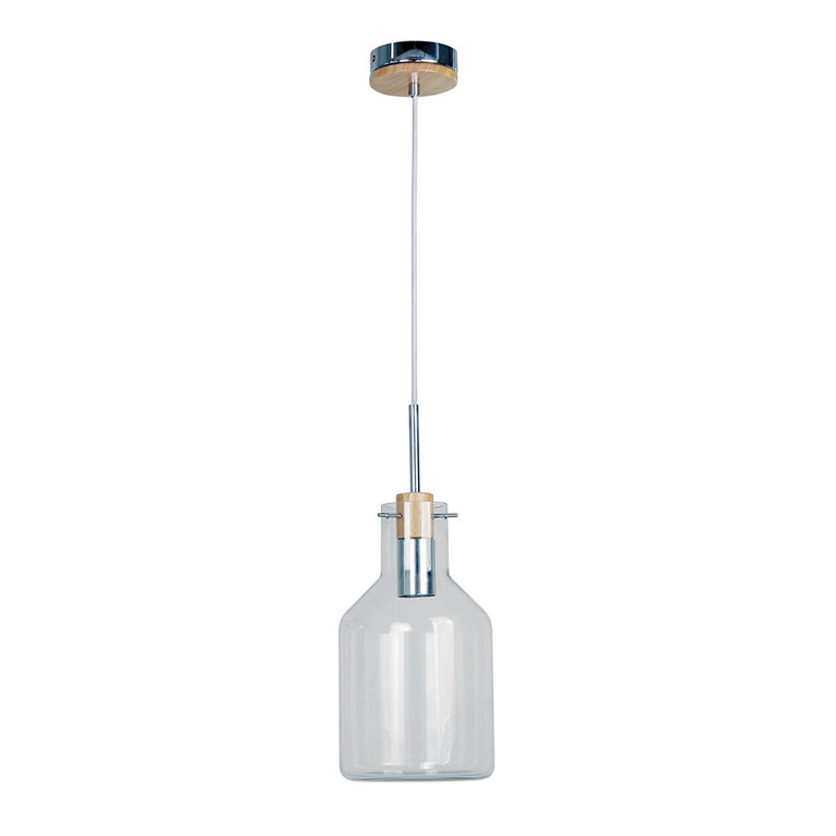 Holbeck.17 Scandinavian Glass Pendant Chrome - OL69291/17CL