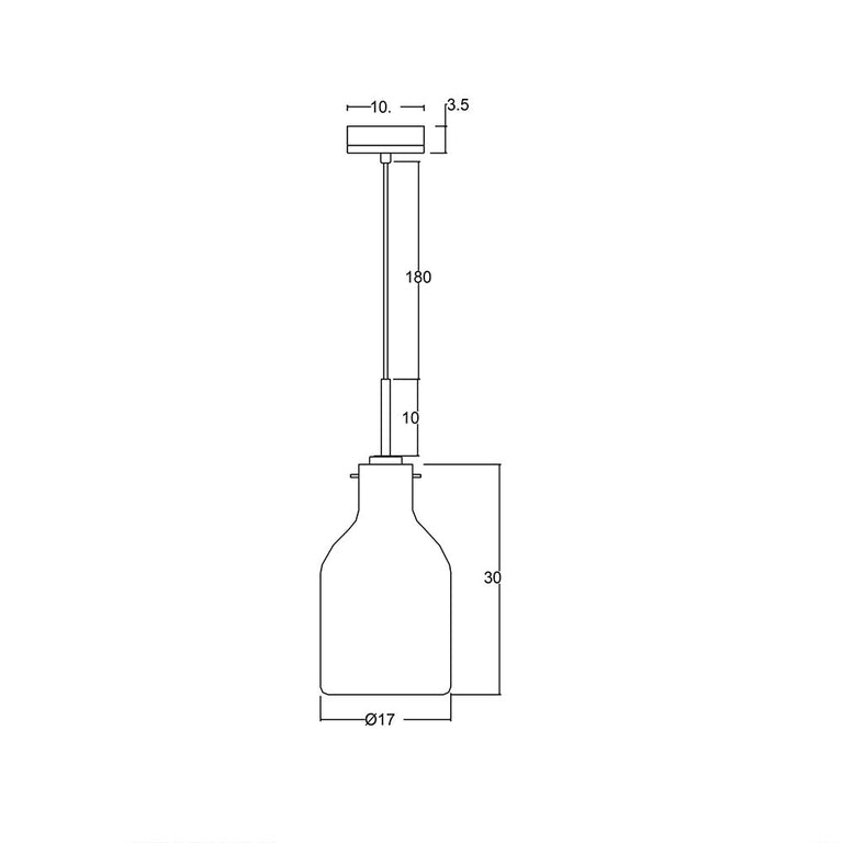 Holbeck.17 Scandinavian Glass Pendant Chrome - OL69291/17CL