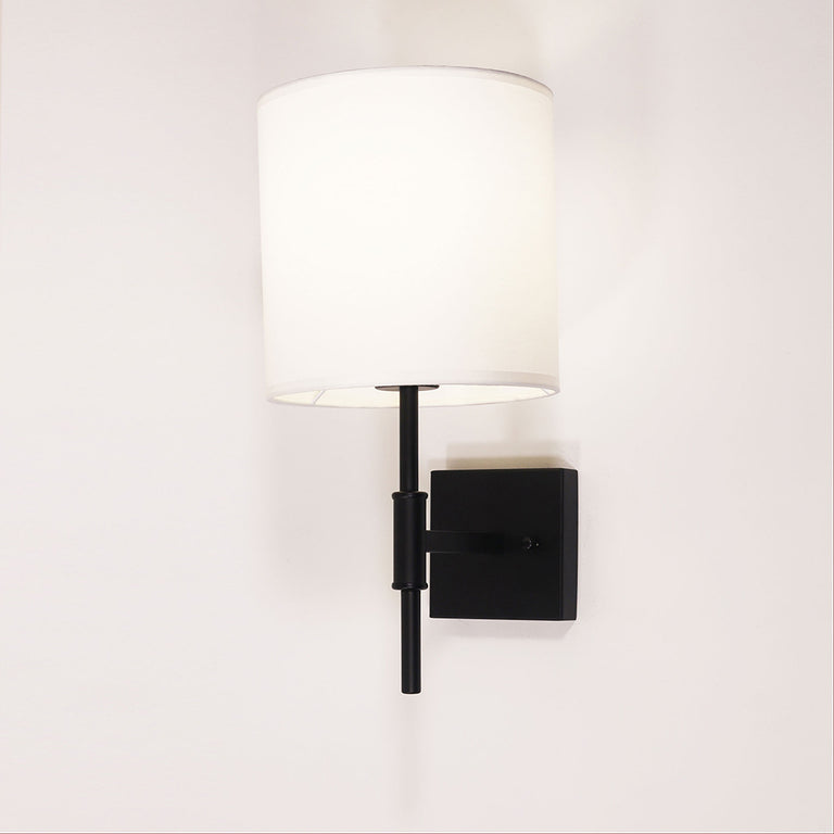 Bella Wall Sconce With Fabric Shade Black - OL69331BK