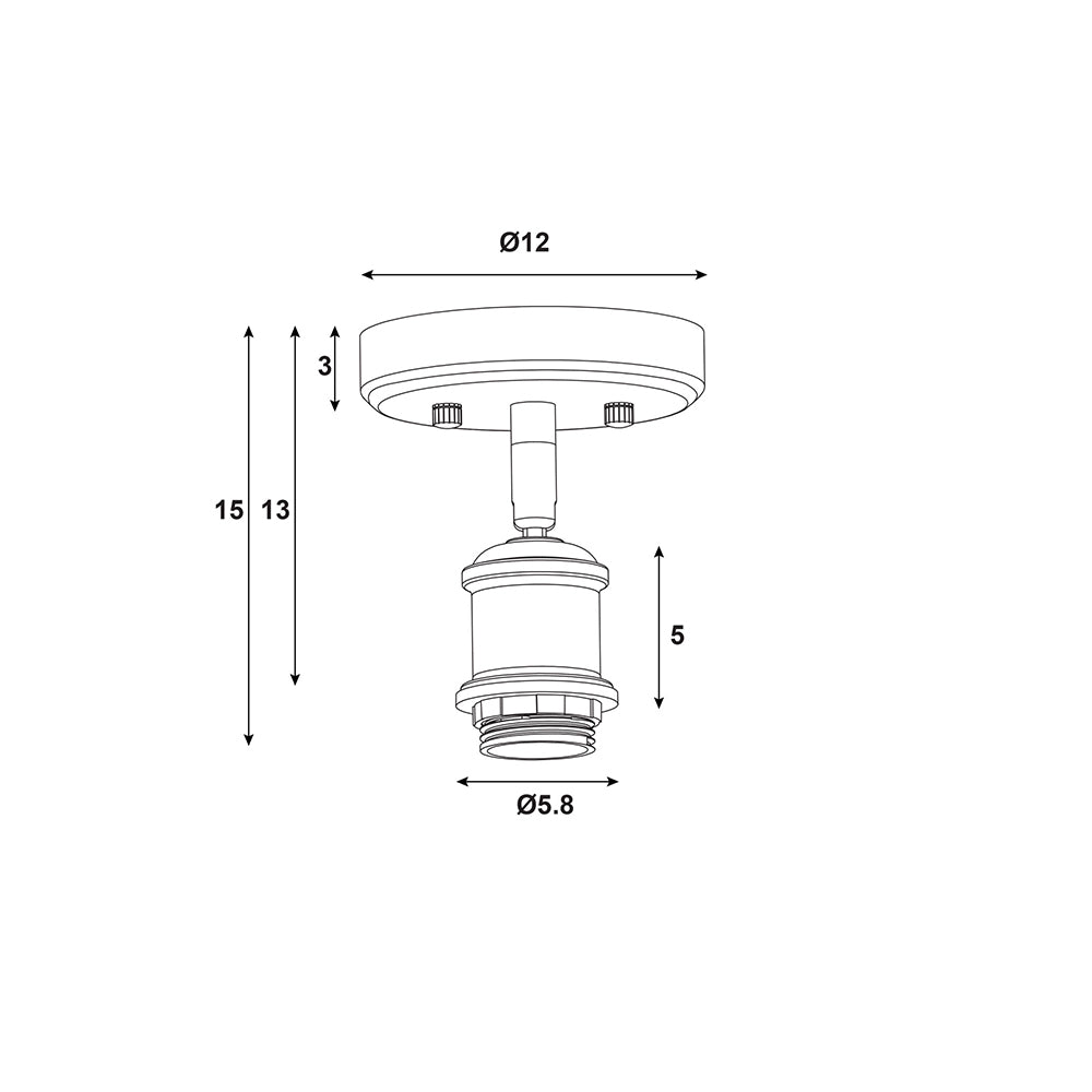 Bradway CTC E27 Ceiling And Wall Mount Antique Brass - OL69341AB