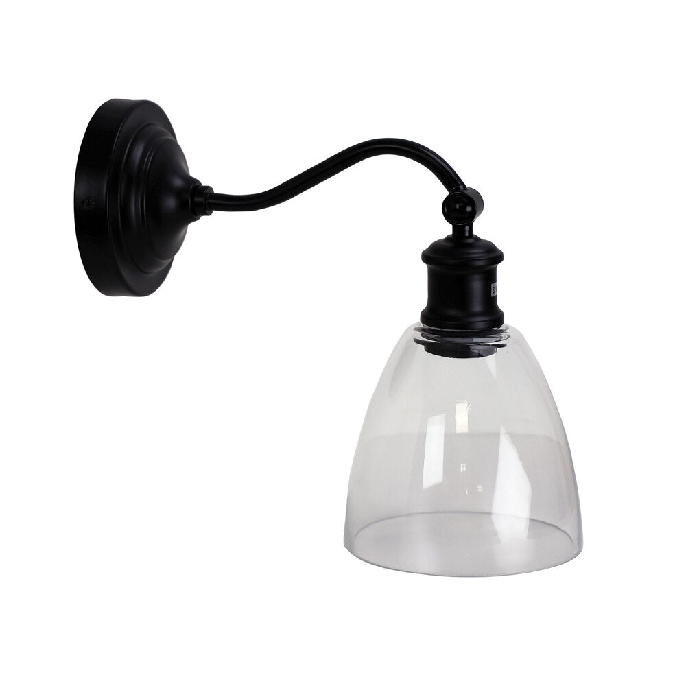 Warwick Wall Light Black / Clear - OL69381BK