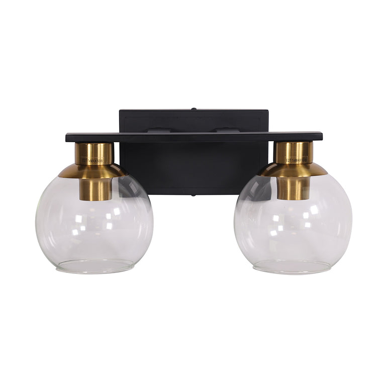 Clayton 2 Light Wall Light Black - OL69389/2BR