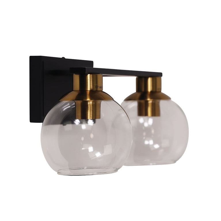 Clayton 2 Light Wall Light Black - OL69389/2BR