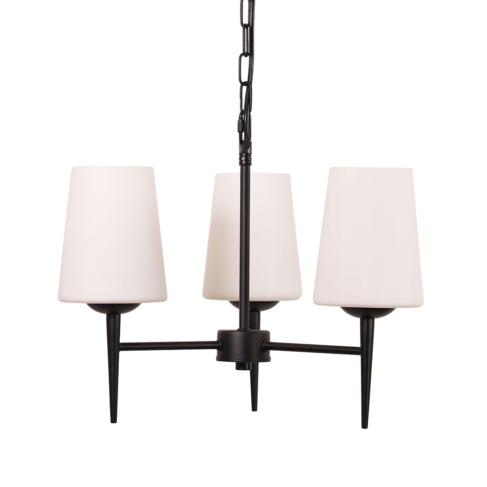 Foxdale Retro Designer Triple Pendant Black - OL69431/3BK