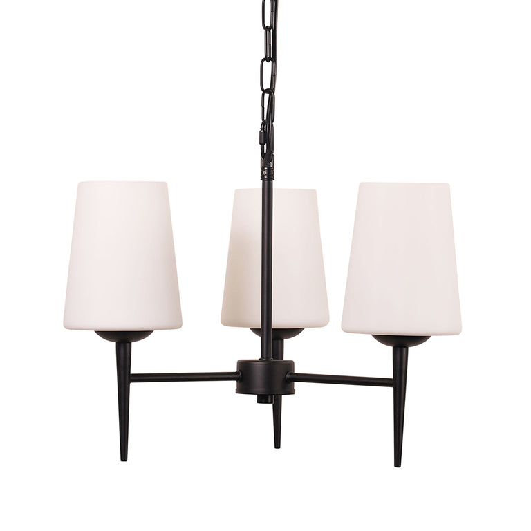 Foxdale Retro Designer Triple Pendant Black - OL69431/3BK