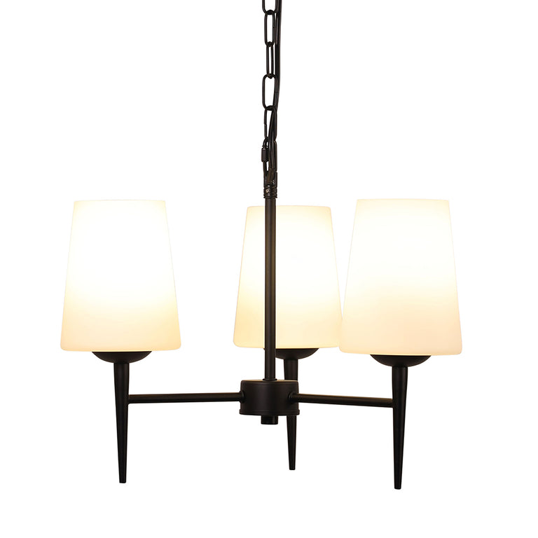 Foxdale Retro Designer Triple Pendant Black - OL69431/3BK