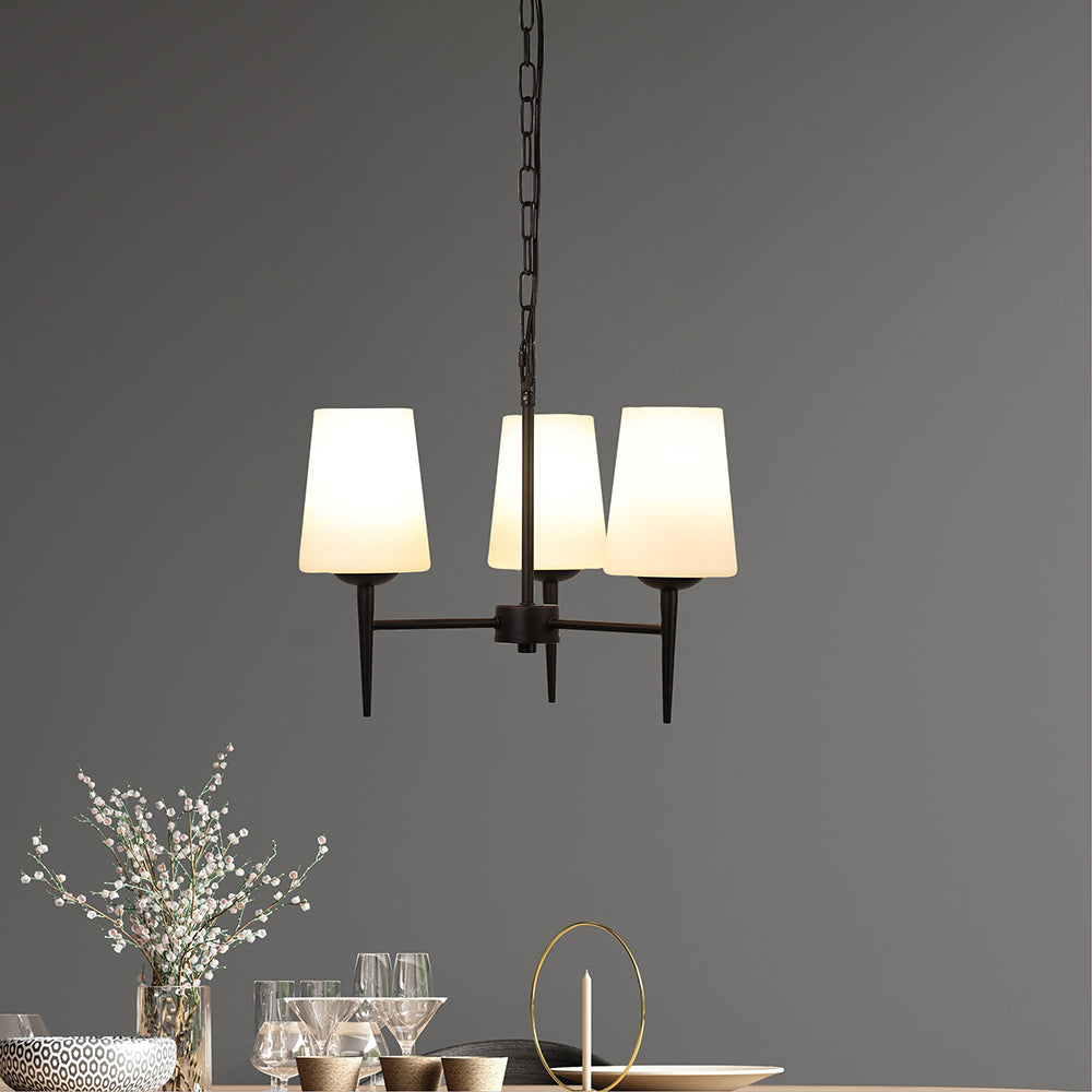 Foxdale Retro Designer Triple Pendant Black - OL69431/3BK