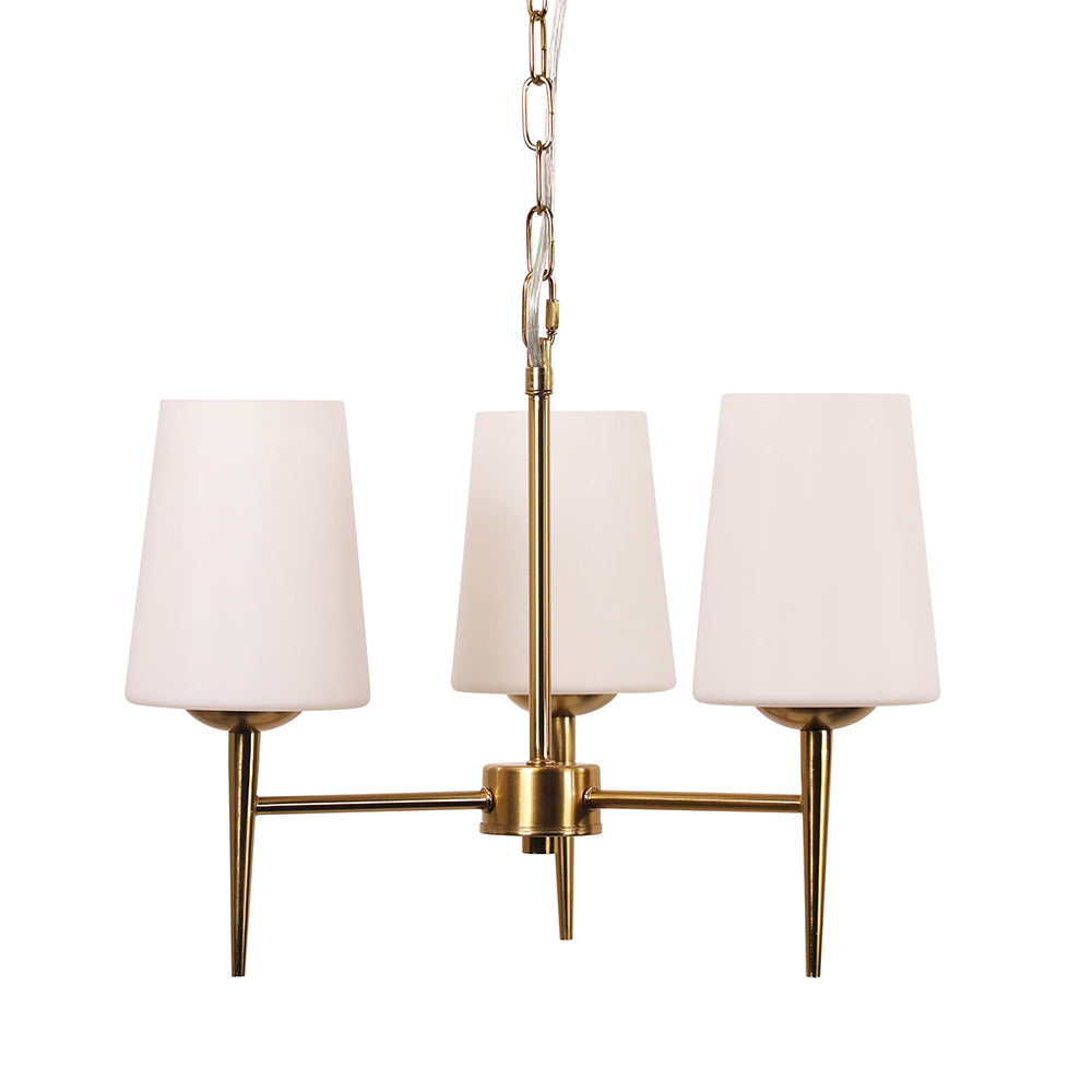Foxdale Retro Designer Triple Pendant Satin Brass - OL69431/3SB