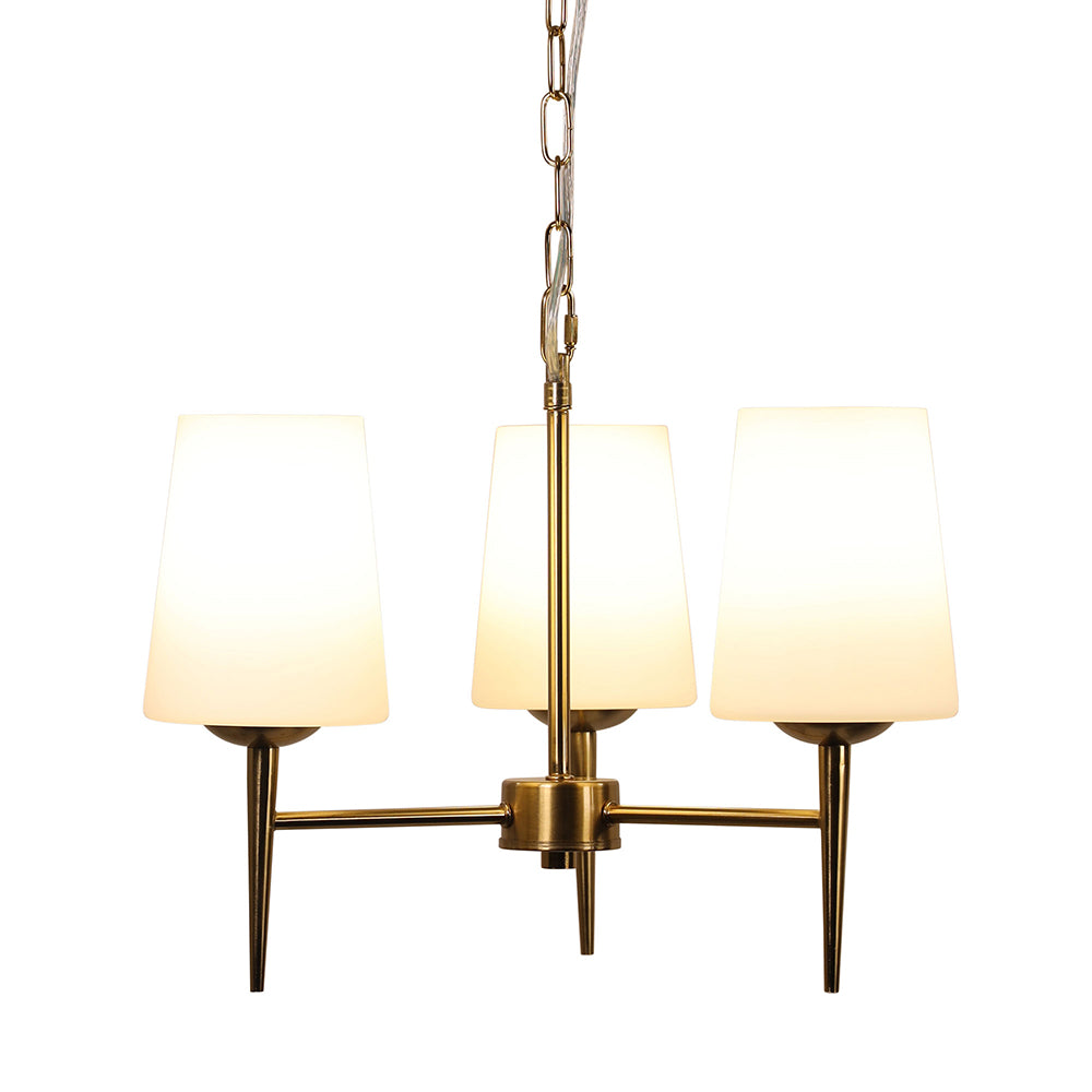 Foxdale Retro Designer Triple Pendant Satin Brass - OL69431/3SB