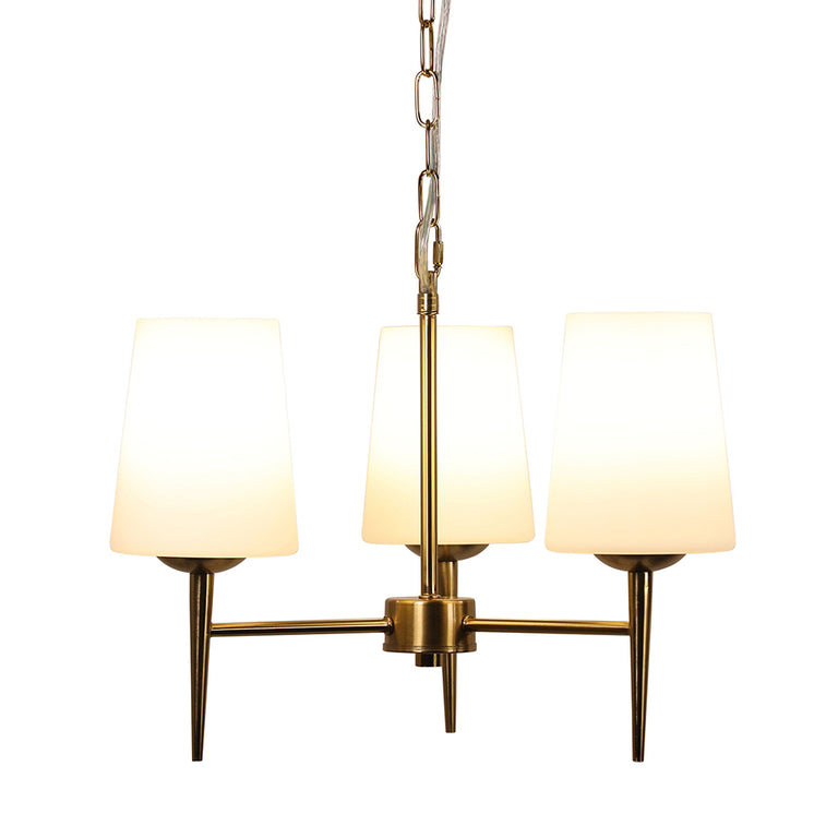 Foxdale Retro Designer Triple Pendant Satin Brass - OL69431/3SB