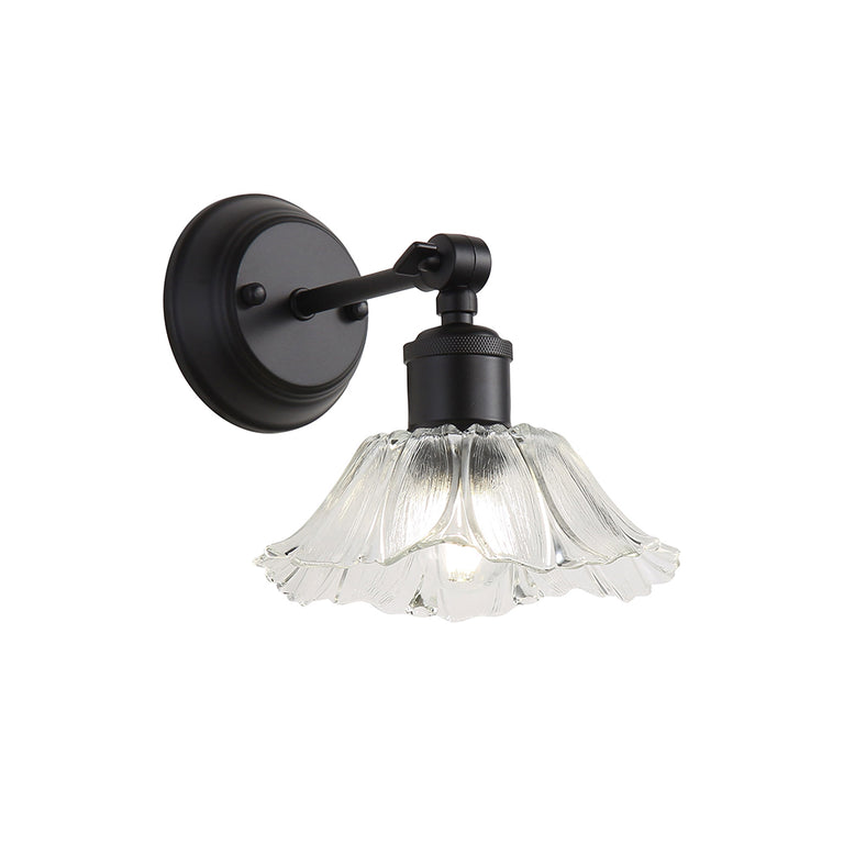 Fleur Vintage Glass Wall Light Clear / Black - OL69452BK/CL