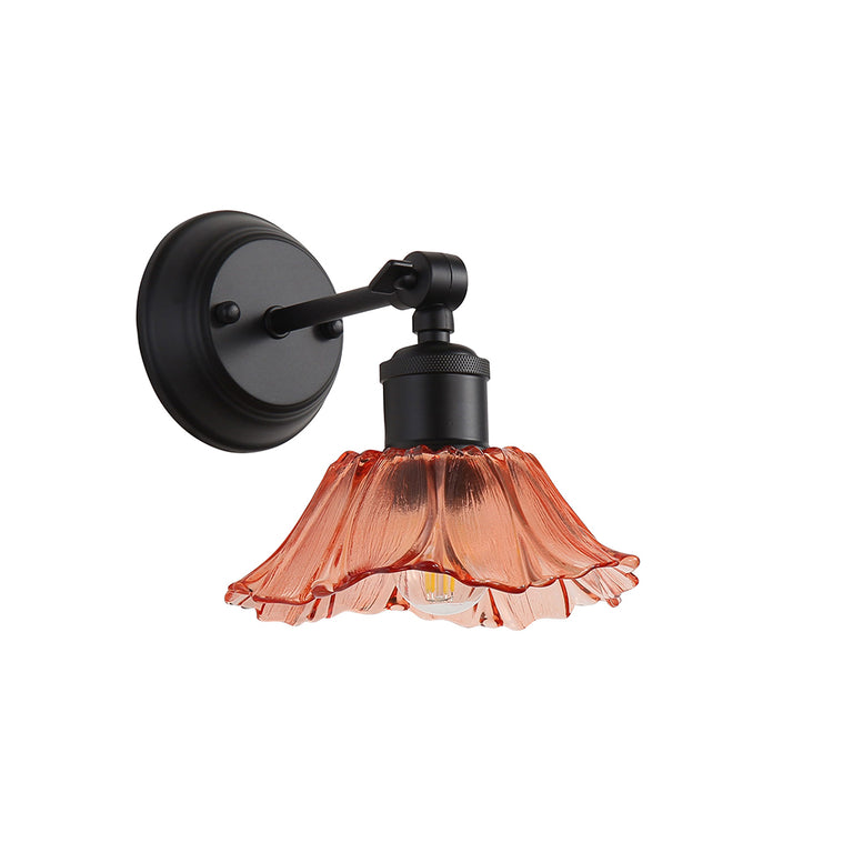 Fleur Vintage Glass Wall Light Pink / Black - OL69452BK/PK