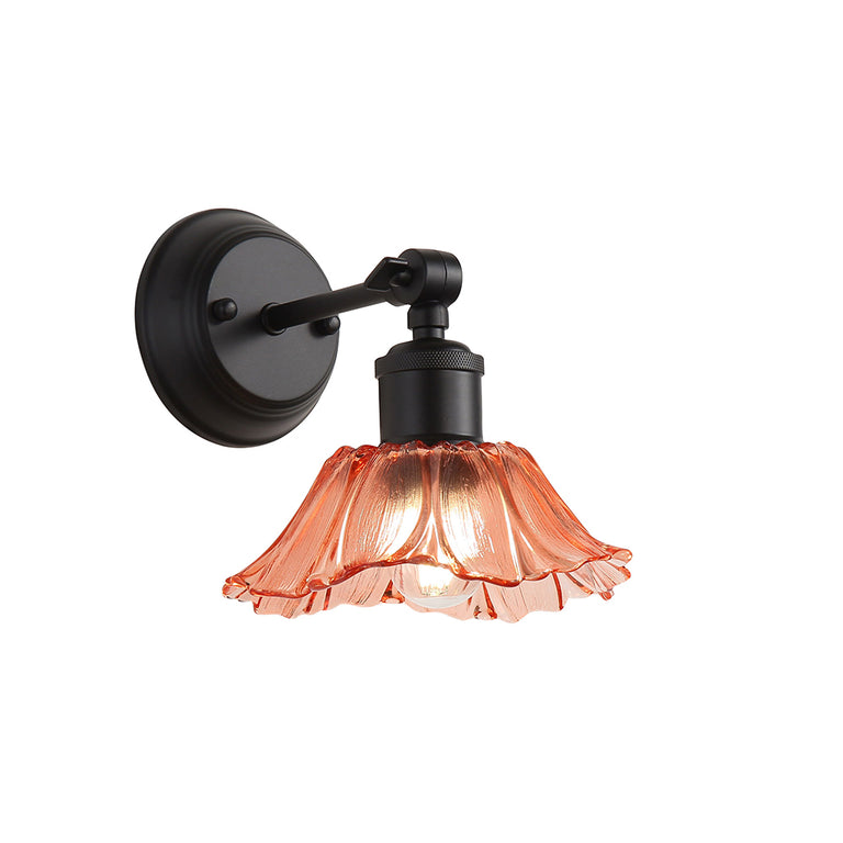 Fleur Vintage Glass Wall Light Pink / Black - OL69452BK/PK