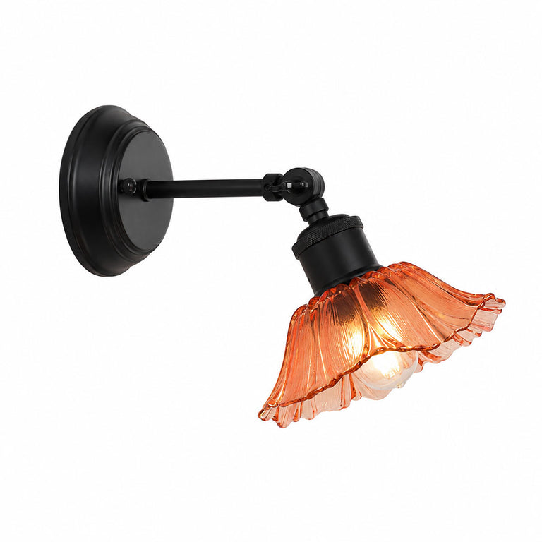 Fleur Vintage Glass Wall Light Pink / Black - OL69452BK/PK