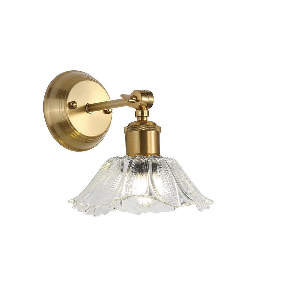 Fleur Vintage Glass Wall Light Clear / Satin Brass - OL69452SB/CL