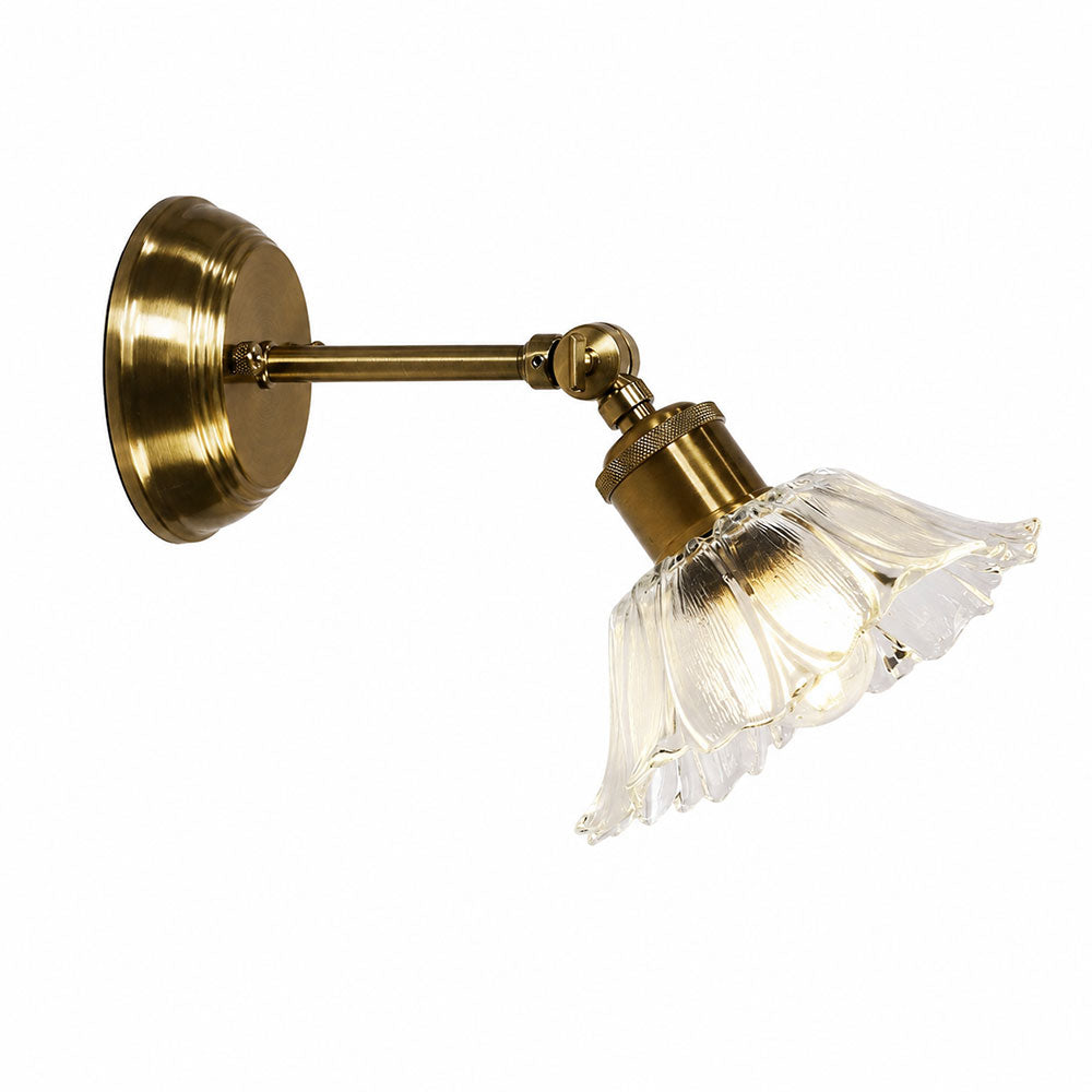 Fleur Vintage Glass Wall Light Clear / Satin Brass - OL69452SB/CL