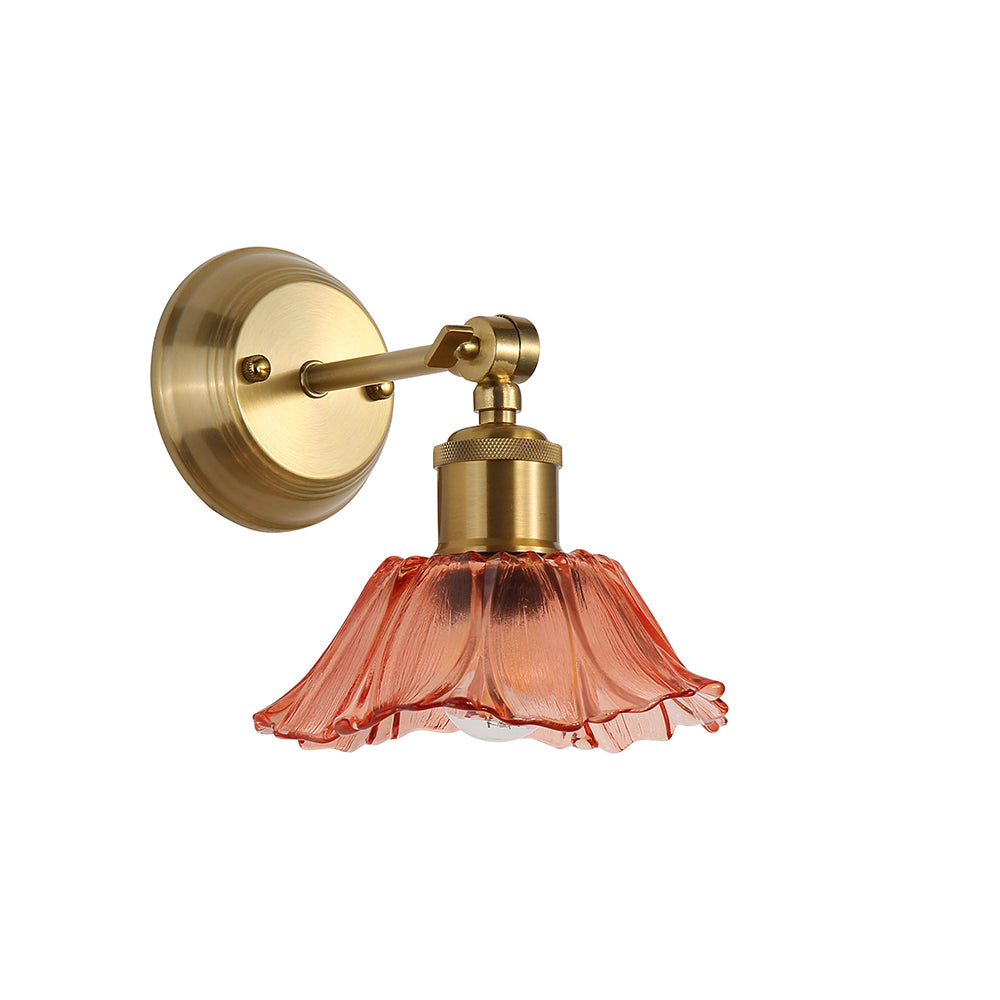 Fleur Vintage Glass Wall Light Pink / Satin Brass - OL69452SB/PK