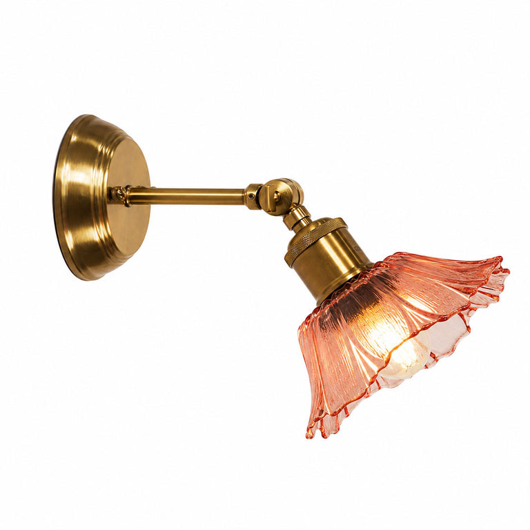 Fleur Vintage Glass Wall Light Pink / Satin Brass - OL69452SB/PK