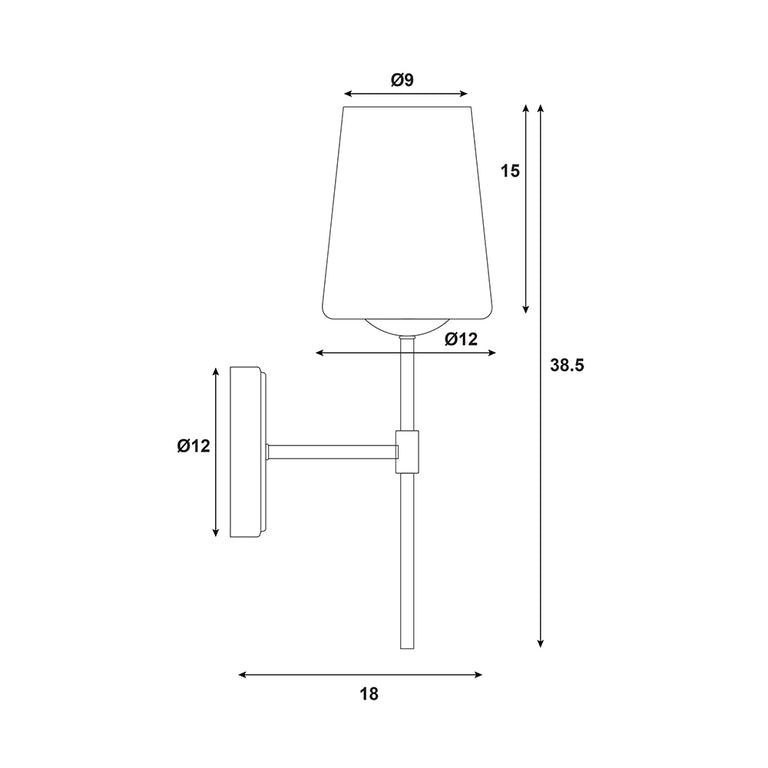 Kinbury Glass Wall Light Chrome - OL69463CH
