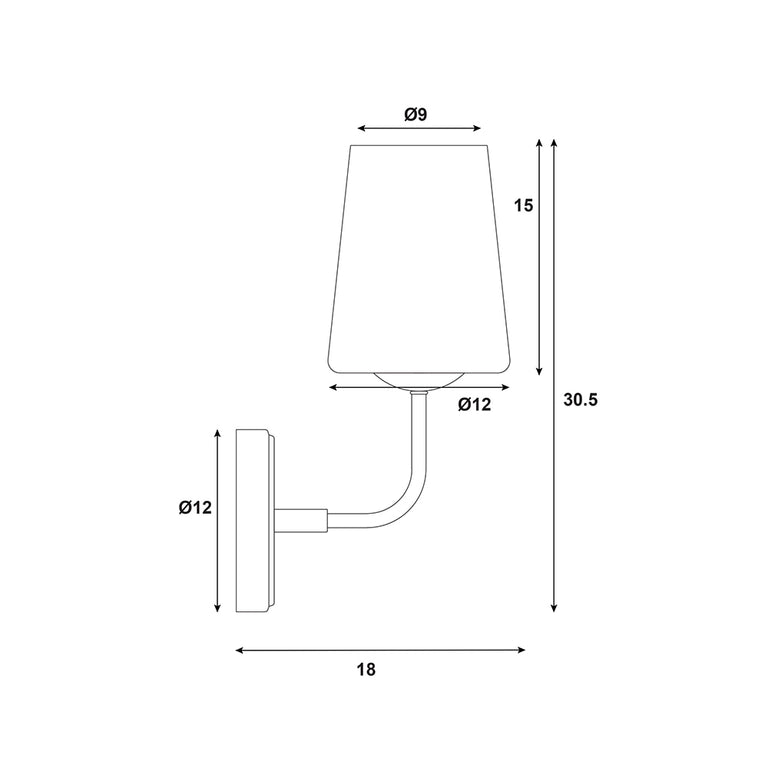 Hopley Glass Wall Light Satin Brass - OL69473SB