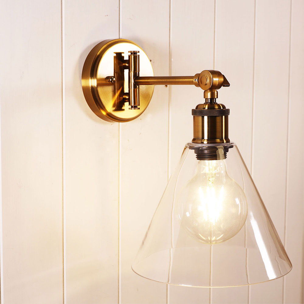 Heath Swing Arm Wall Light Satin Brass - OL69481BR