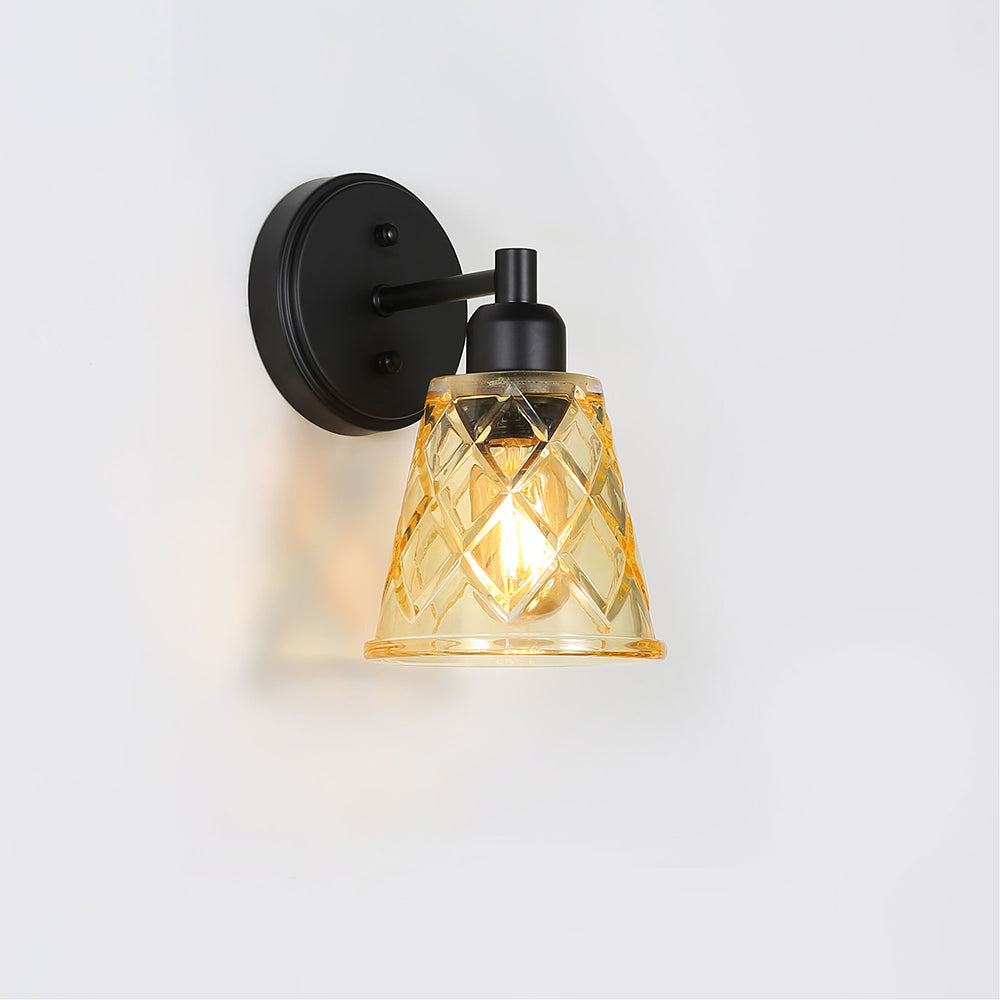 Dram Vintage Cut Glass Wall Light Amber - OL69491AM