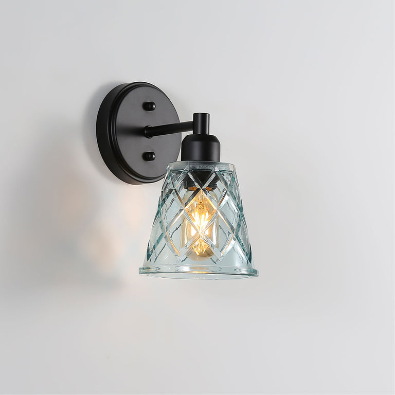Dram Vintage Cut Glass Wall Light Blue - OL69491BL
