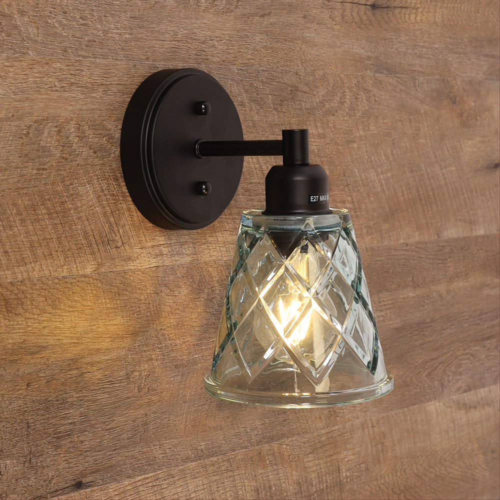 Dram Vintage Cut Glass Wall Light Blue - OL69491BL