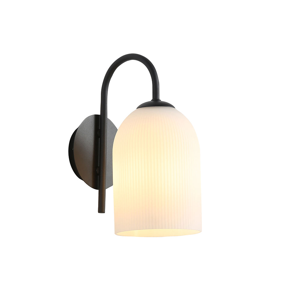 Arley Opal Matt Wall Light Black - OL69551BK