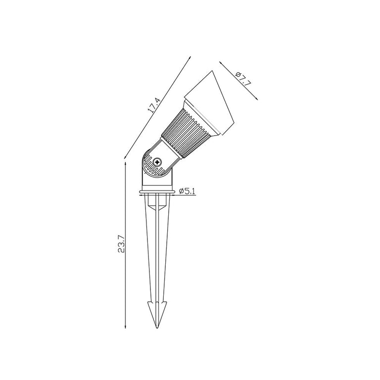 Thax Hooded 12V Garden Spike Light Black - OL7148BK