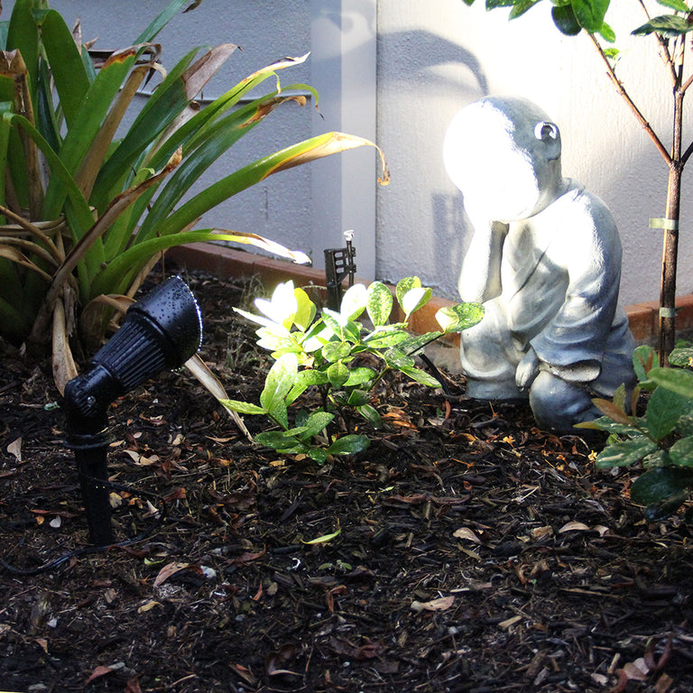 Thax Hooded 12V Garden Spike Light Black - OL7148BK
