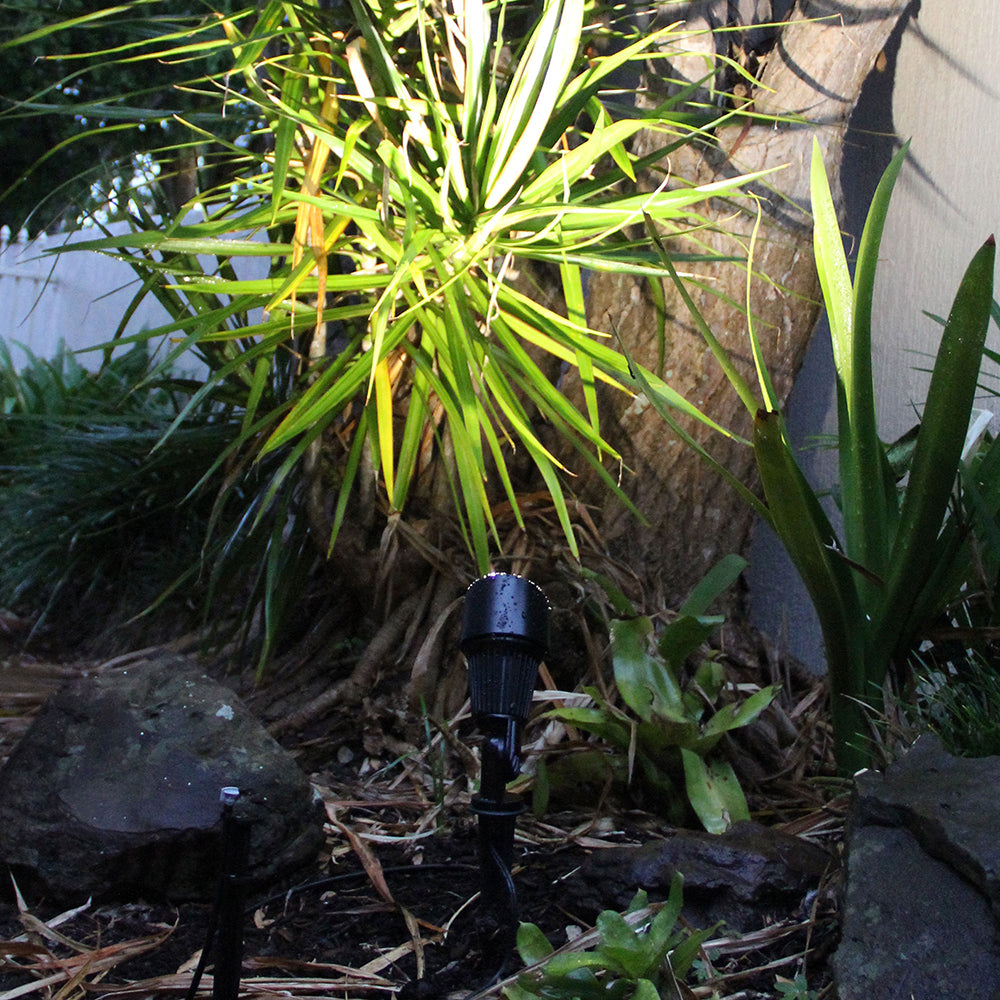 Thax Hooded 12V Garden Spike Light Black - OL7148BK